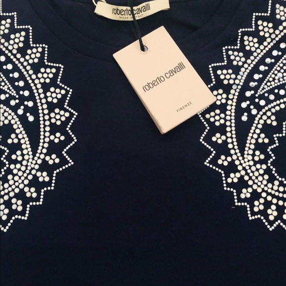 🍎 SOLD 🍎Roberto Cavalli T-shirt 12 Navy tshirt - Picture 7 of 7